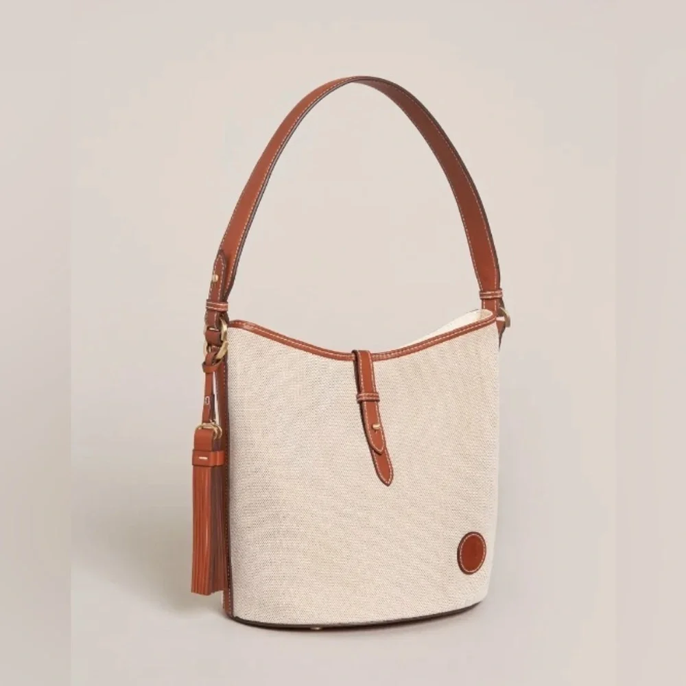 Spartina 449 Reeve Bucket Purse | Woven Saddle Brown